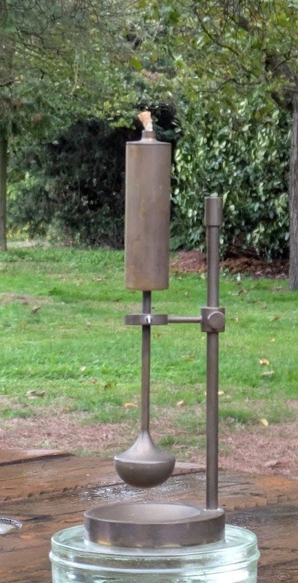 Vintage scheeps-olielamp, Metaal, Overige merken, Gebruikt, Meerkleurig