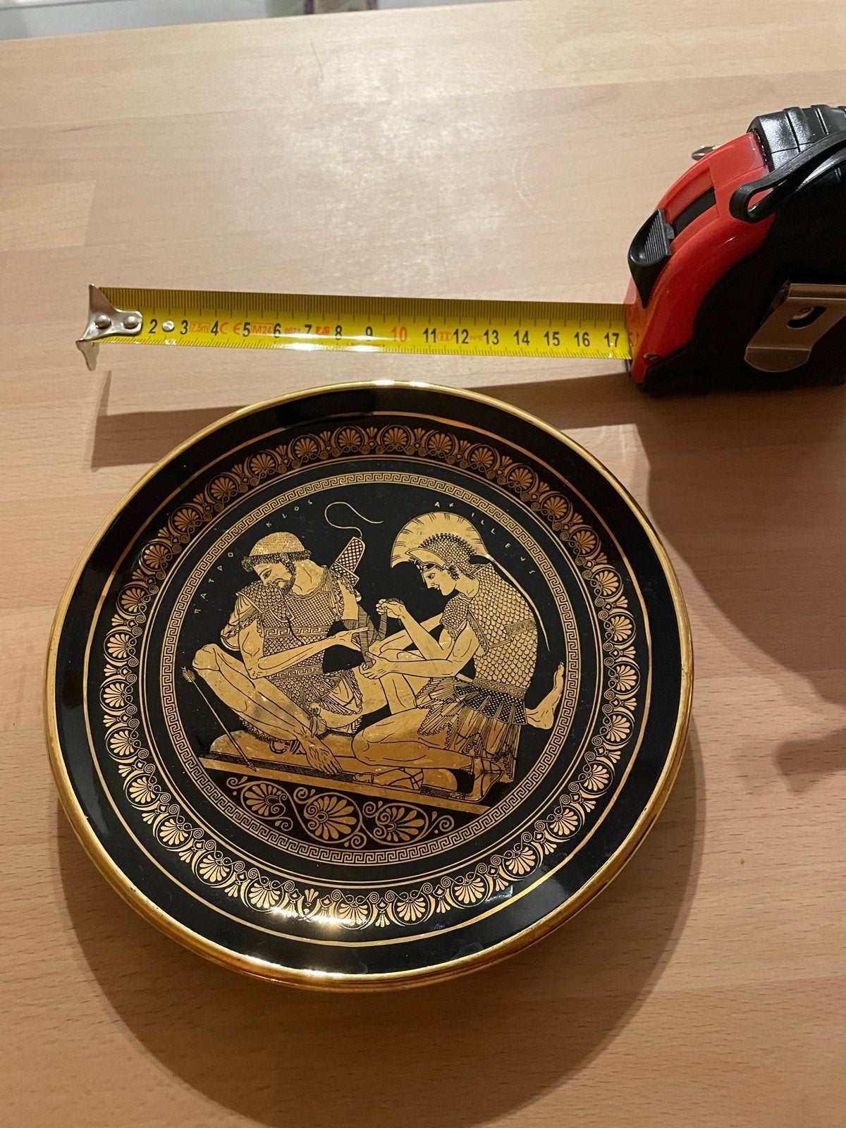 Vintage Grieks Decoratief Bord - Achilles & Patroclus, Ophalen