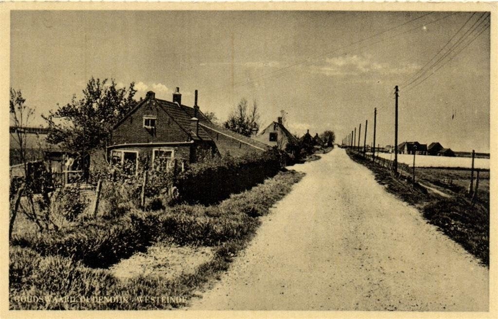 Goudswaard Oudendijk - Westeinde - ongelopen, Ophalen of Verzenden, 1920 tot 1940, Ongelopen, Zuid-Holland