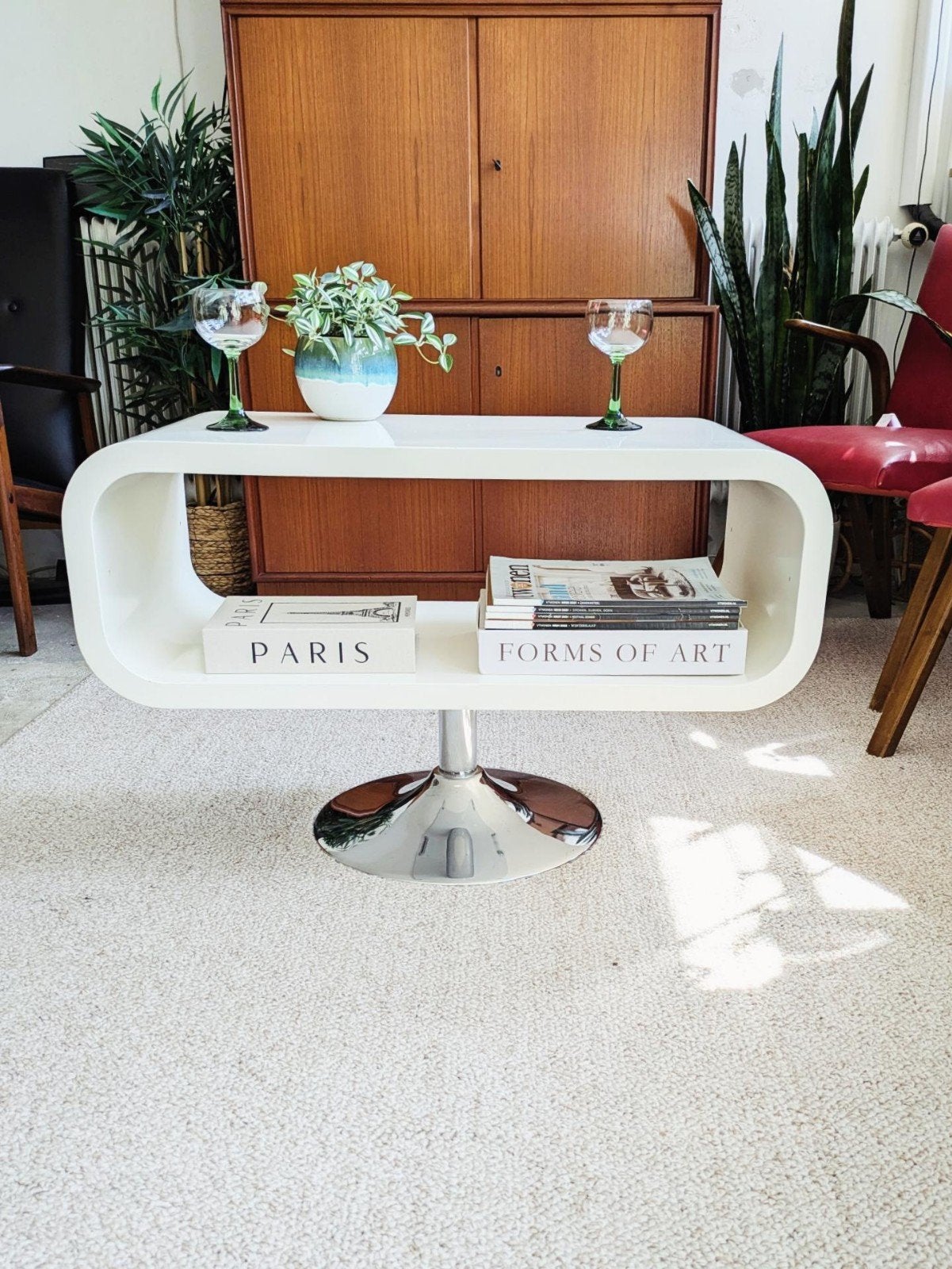 Vintage space age tv meubel, salontafel, Ophalen, Kunststof, ., 50 tot 100 cm