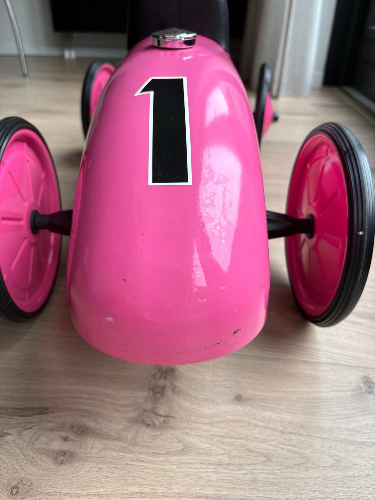 Roze Retro Roller Loopauto met nummer 1, Ophalen, Gebruikt