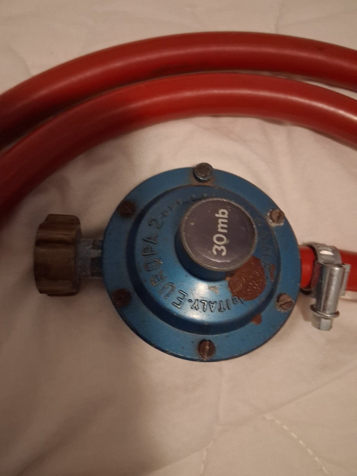 Gasdrukregelaar 30mbar met slang, Ophalen of Verzenden, Gebruikt