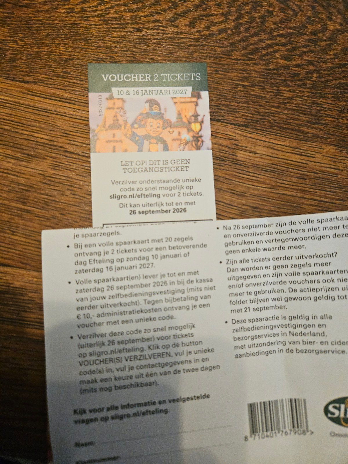 2  winter Efteling tickets