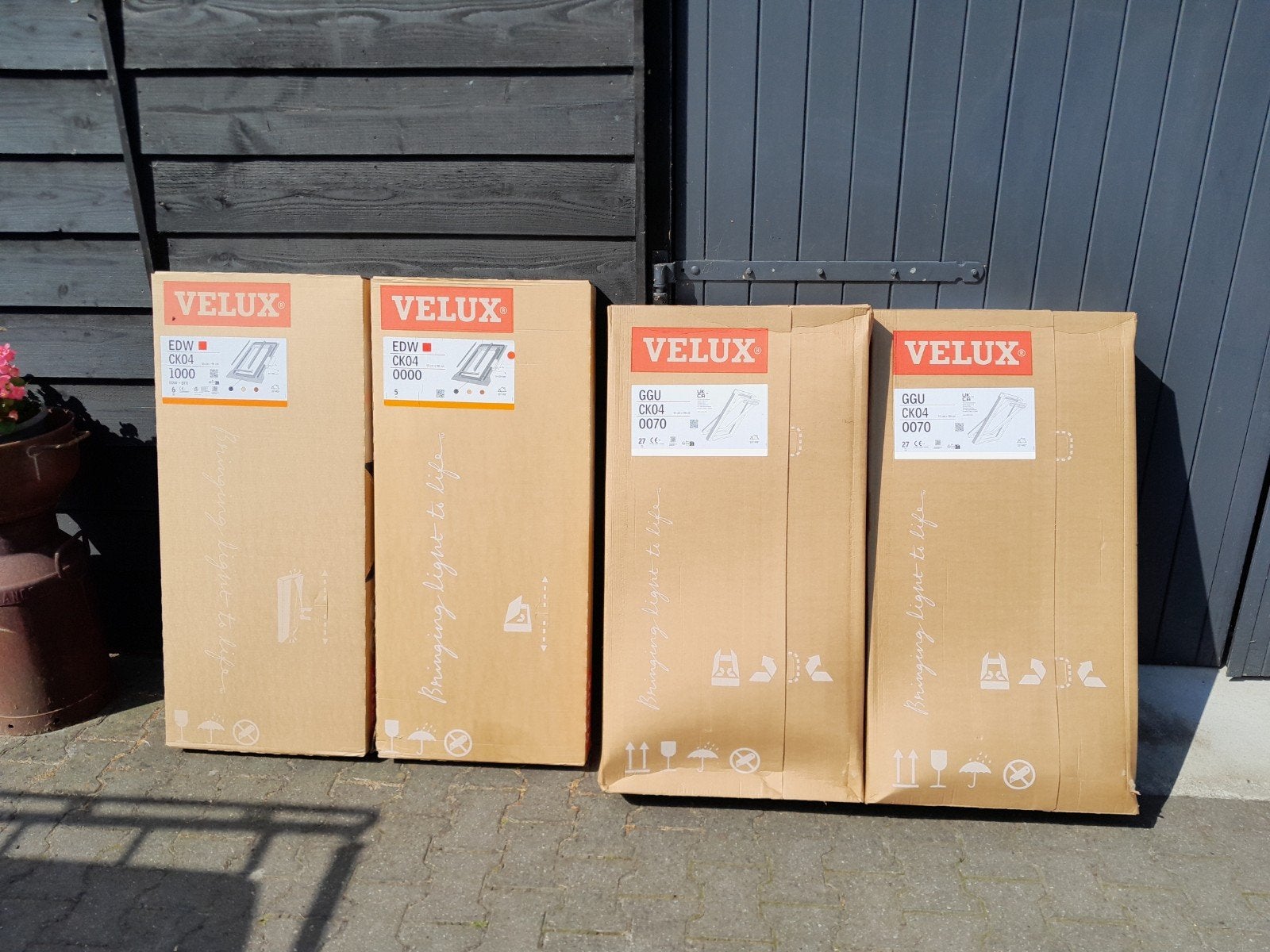 2x dakramen kunstof wit 55x98 compleet met gootstukken, Kunststof, Raamkozijn, 75 tot 150 cm, Ophalen