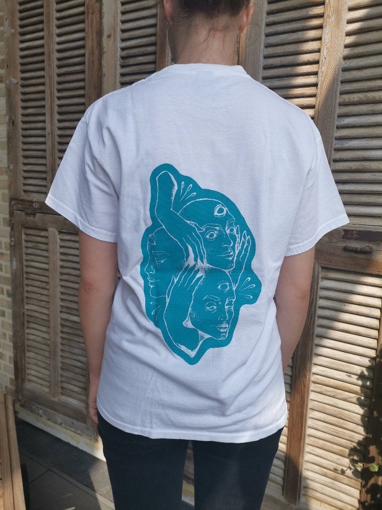 All Faces t-shirt, Wit, Nieuw, Overige maten, Ophalen of Verzenden