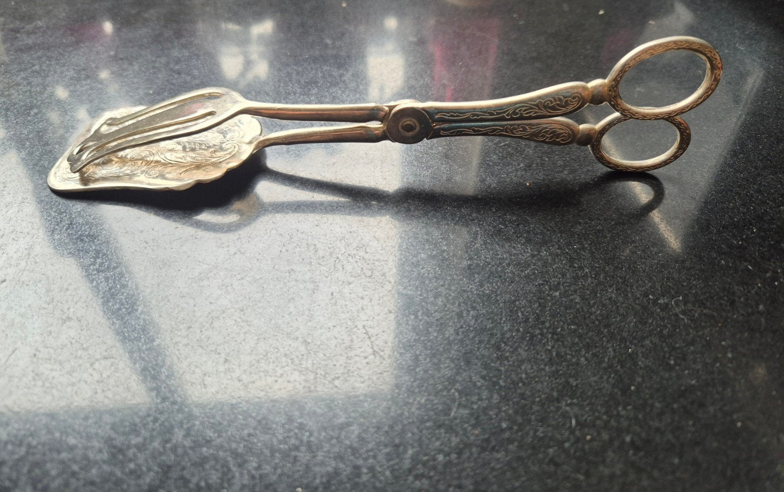 Vintage verzilverde serveer- en opscheplepel, Ophalen of Verzenden