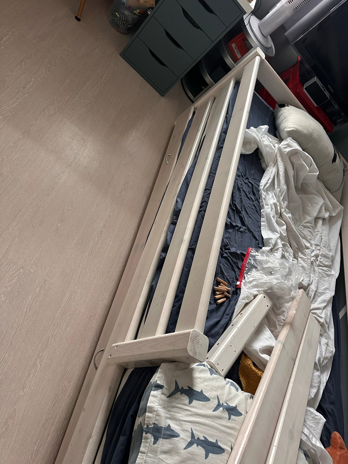 Flexa bed lange zijkant - wit, Ophalen, Gebruikt, 180 cm of meer, Minder dan 70 cm