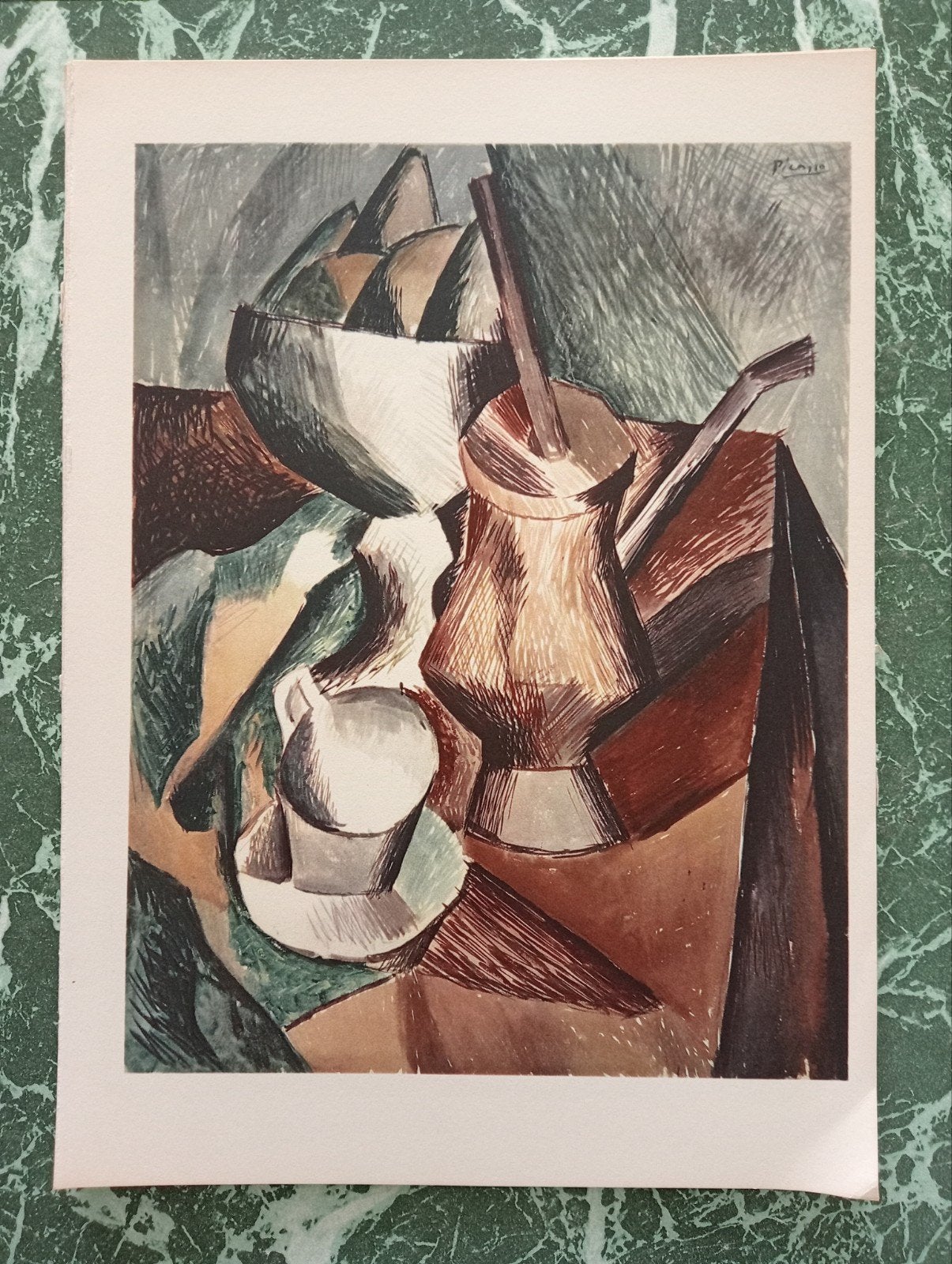 Pablo Picasso prent Kubisme Stilleven, Ophalen of Verzenden, 1960 tot 1980, Gebruikt, Overige onderwerpen