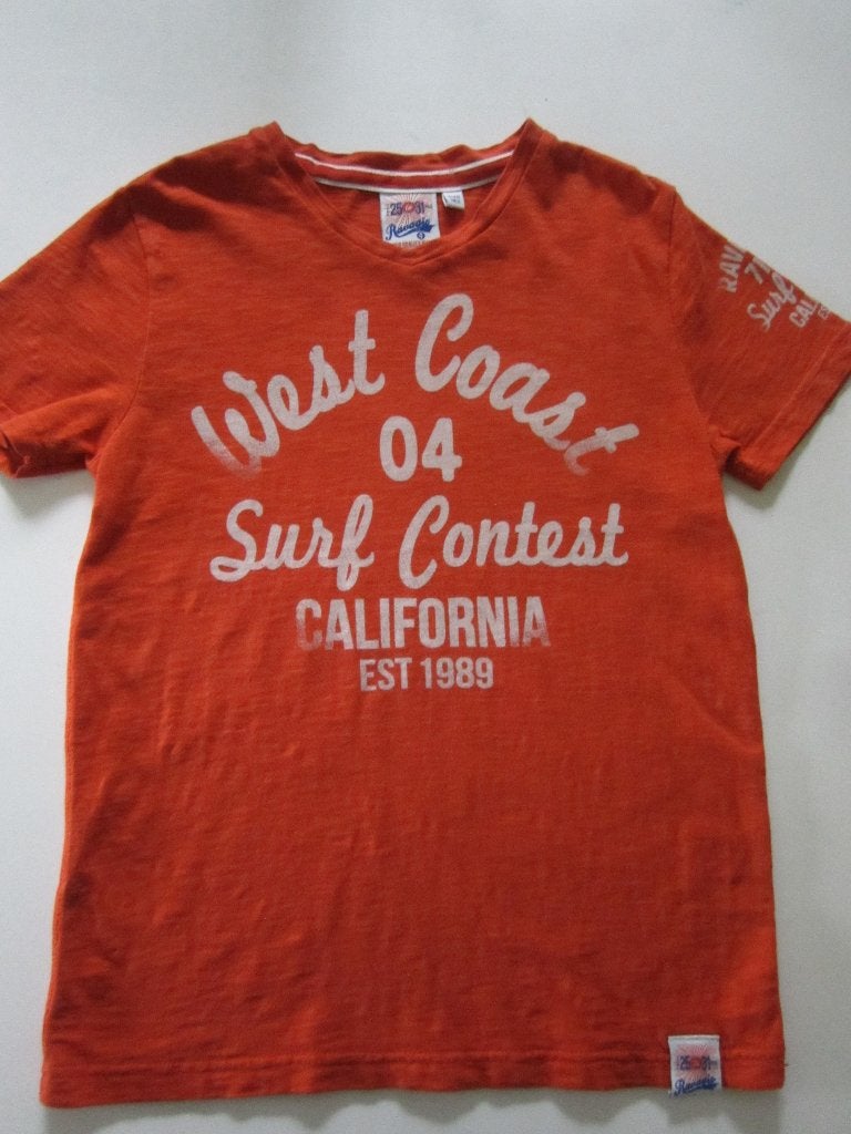 WE oranje jongensshirt maat 152 ., Ophalen of Verzenden, Zo goed als nieuw, Jongen, Shirt of Longsleeve