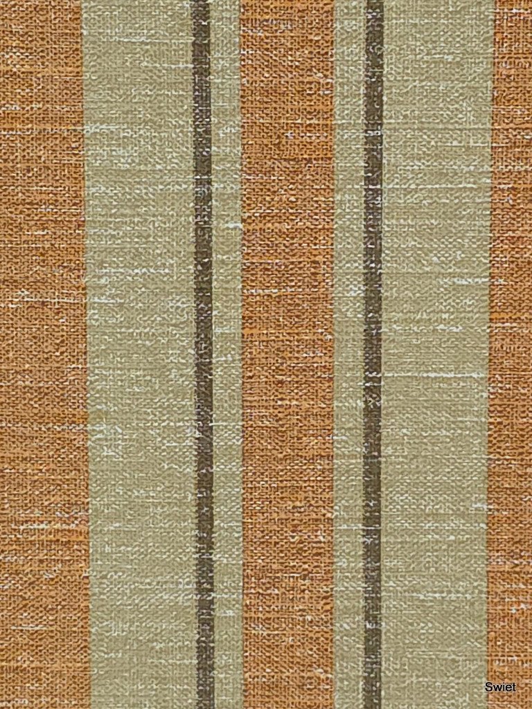 6934 Vintage gestreept behang in roest en beige bruin swiet, Ophalen of Verzenden, Bruin