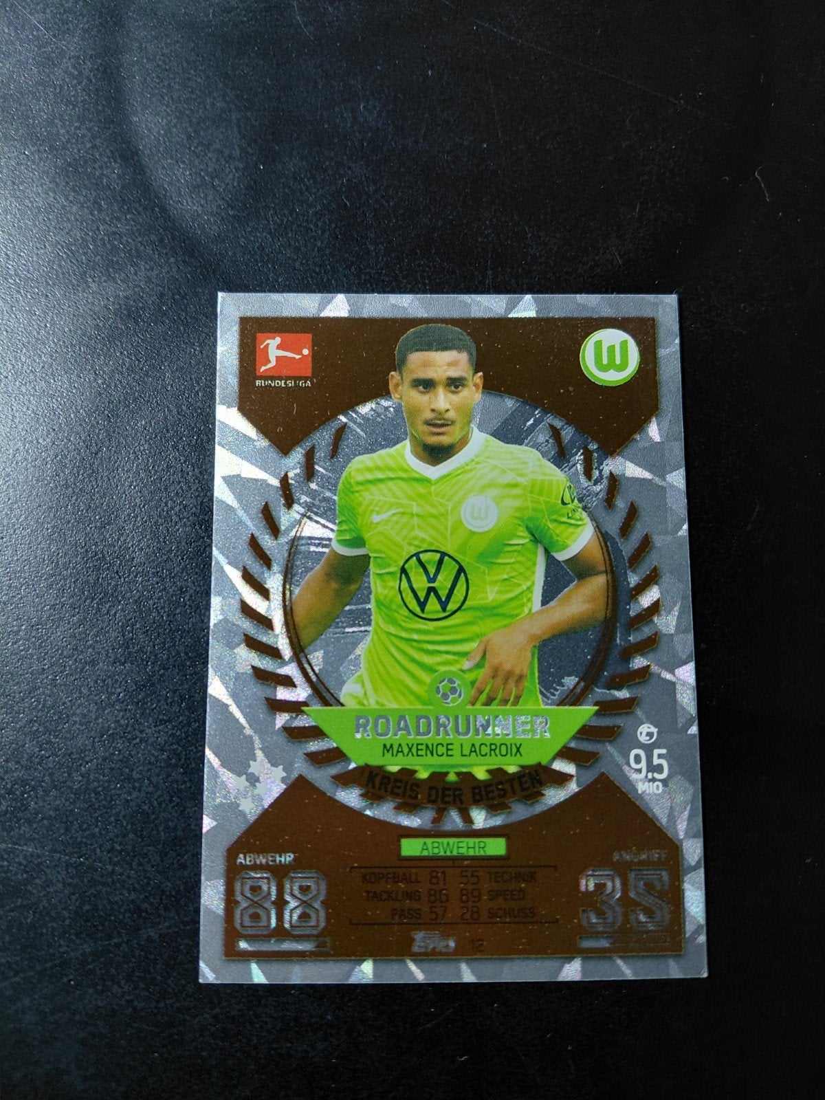 Maxence lacroix ROOKIE (wolfsburg) roadrunner topps, Ophalen of Verzenden, Zo goed als nieuw, Buitenlandse clubs, Spelerskaart