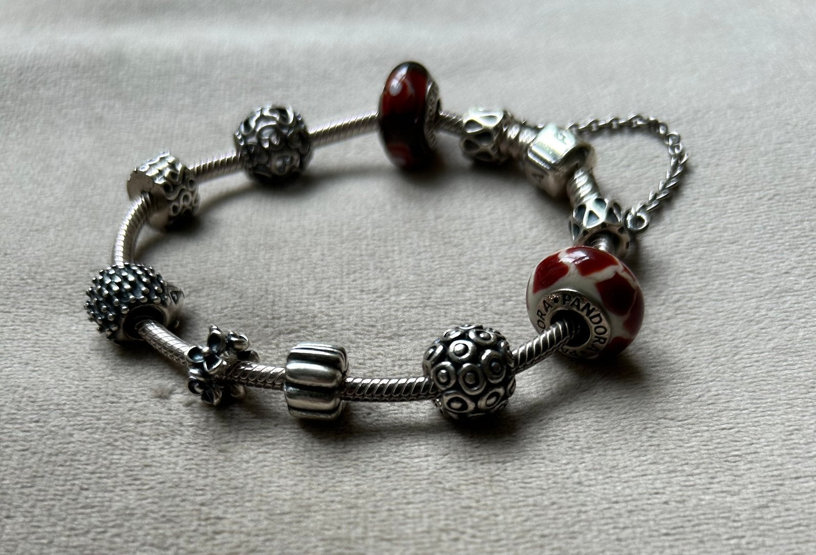 Zilveren Pandora bedelarmband, Verzenden, Zo goed als nieuw, Zilver
