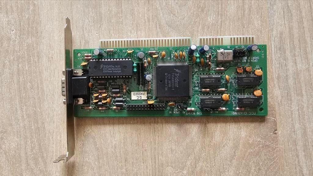 Vintage ISA VGA grafische kaart Trident werkend, Computers en Software, Ophalen of Verzenden