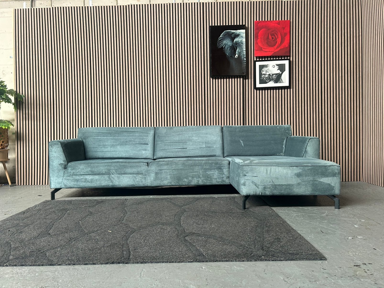 GRATIS LEVERING H&H  Loungebank Blauw 295X150 GERIENIGD