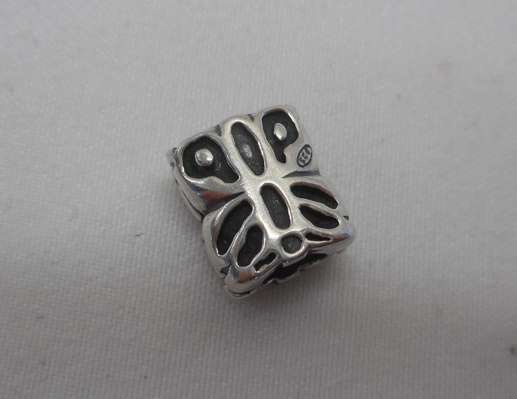 Zilveren royale Tedora bedel vlinder nr.1409, Verzenden, Zo goed als nieuw, Tedora, 1 bedel