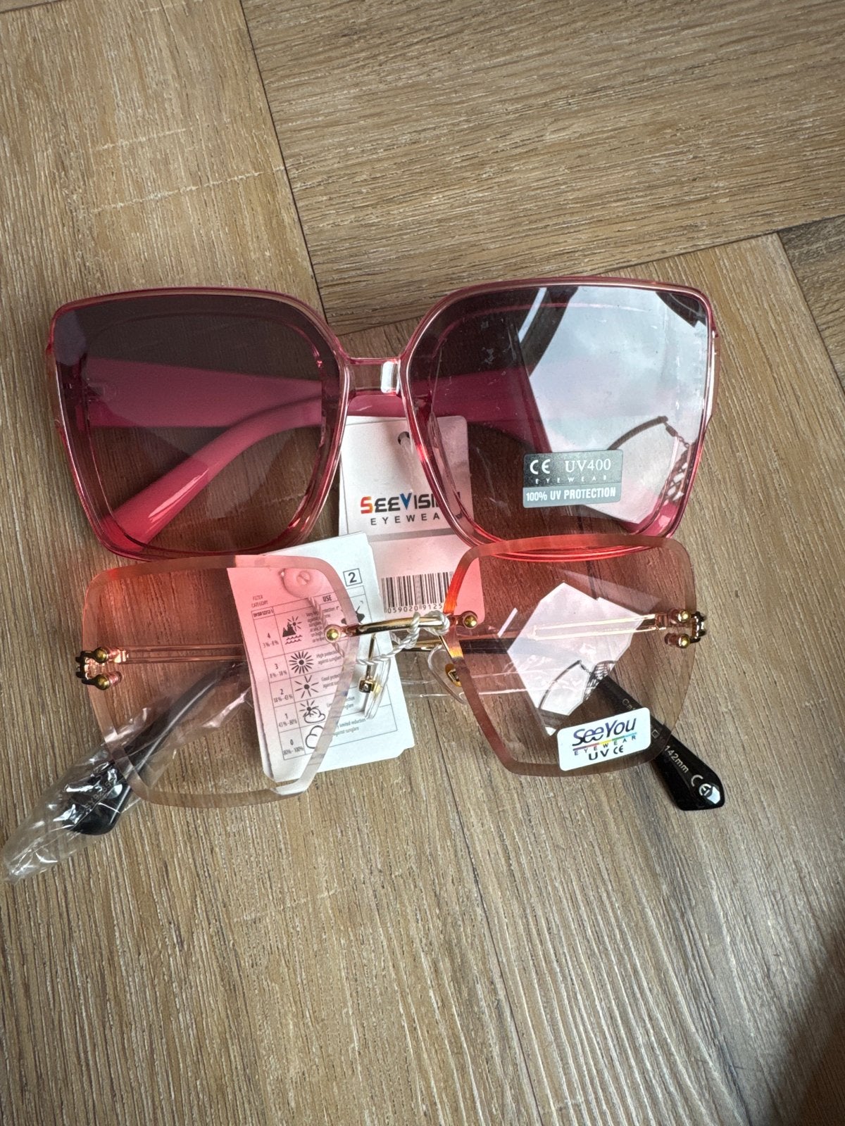 Nieuwe roze zonnebrillen set - 2 stuks, Sieraden, Tassen en Uiterlijk, Overige merken, Zonnebril, Nieuw, Ophalen of Verzenden