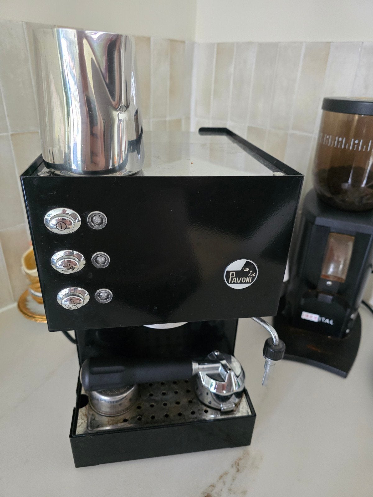 La Pavoni koffiemachine, met bonenmaler, Ophalen, Espresso apparaat, 10 kopjes of meer, Koffiebonen