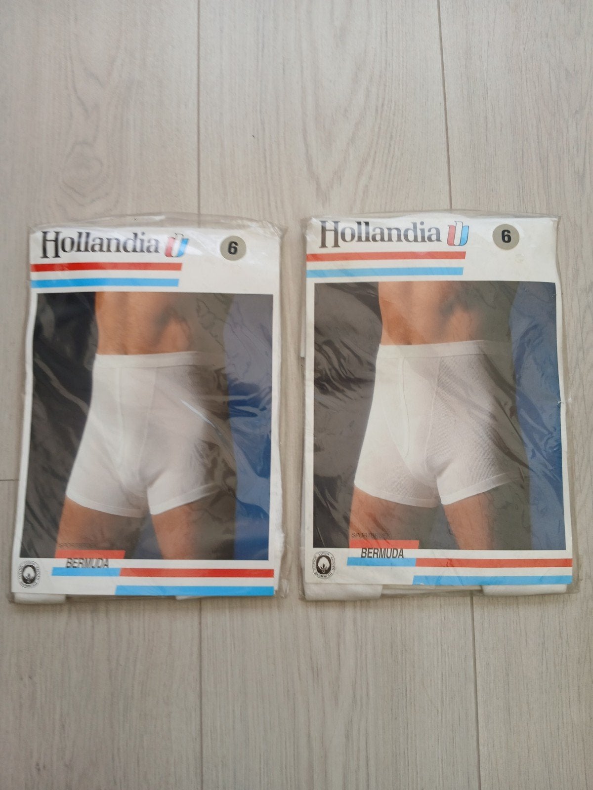 2 Nieuwe Hollandia Witte Heren Bermuda Onderbroeken Maat L, Kleding | Heren, Ophalen of Verzenden