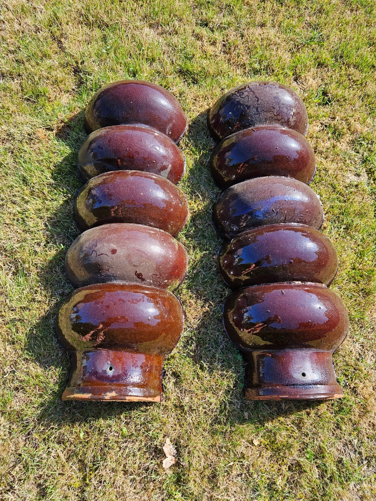 Ballonvorsten bruin geglazuurd, Ophalen, Gebruikt, Steen of Klei, 15 m² of meer