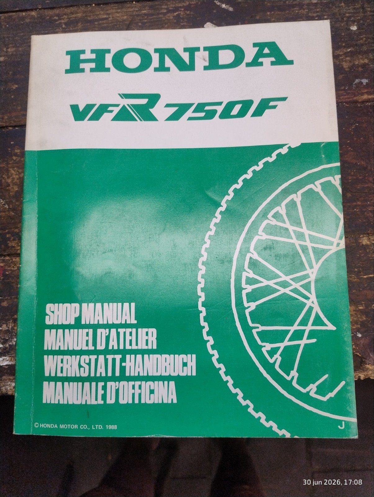 Honda VFR750F Werkplaatshandboek (1988), Verzenden, Honda