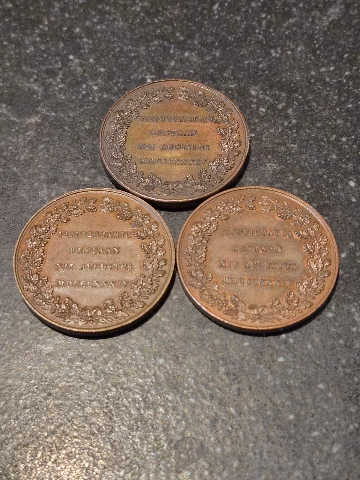 3x Vijftigjarig Bestaan Medaille 1844 - 33mm, Ophalen of Verzenden, Koning Willem II, Overige waardes, Setje