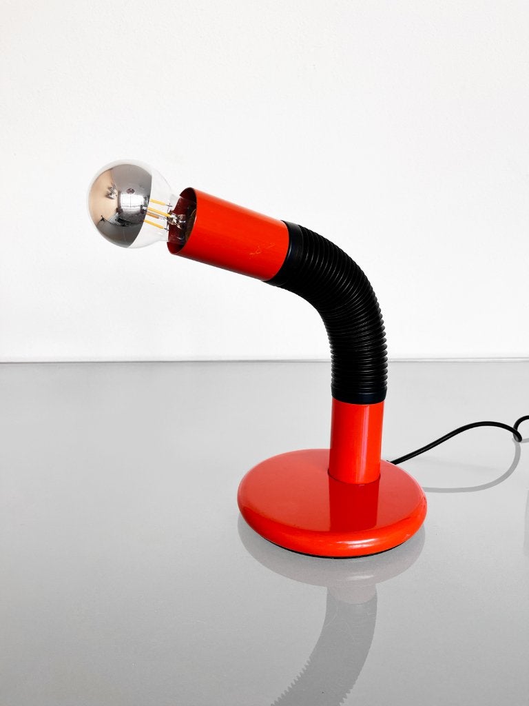 Vintage rode Elbow Targetti lamp, Wit, Ophalen of Verzenden, Verstelbaar, Vintage
