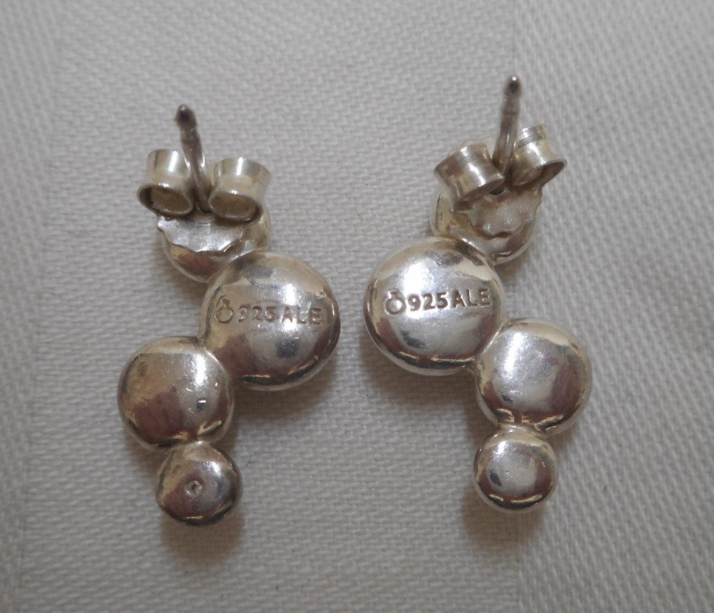Pandora zilveren oorbellen bubbel nr.1085, Hangers, Verzenden, Zo goed als nieuw, Zilver