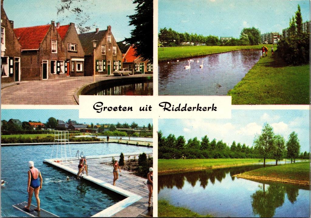 Groeten uit Ridderkerk - 3 ansichtkaarten, Verzenden, 1940 tot 1960, Gelopen, Zuid-Holland