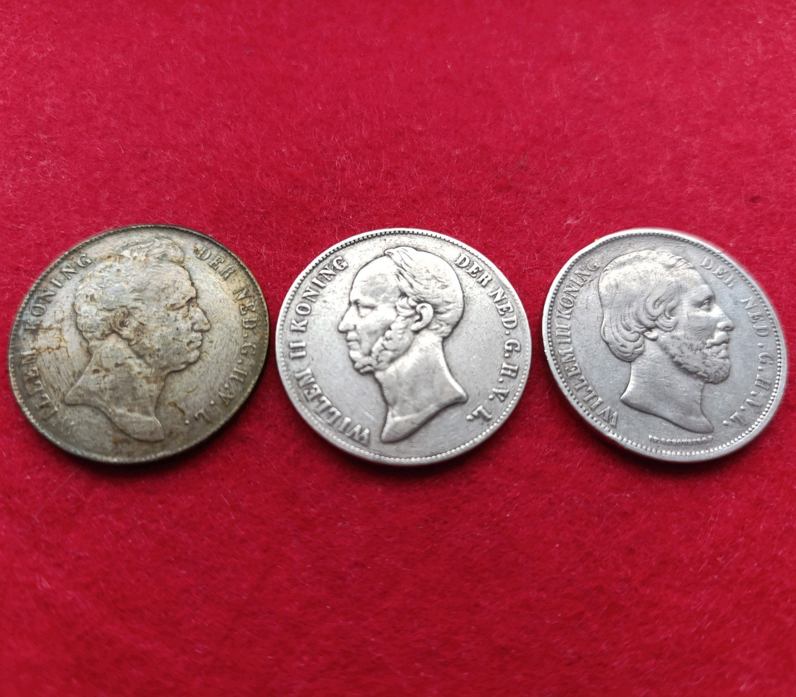 Willem I, II en III rijksdaalders (2,5 gulden)complete serie, Setje, Zilver, Ophalen of Verzenden, Koning Willem I
