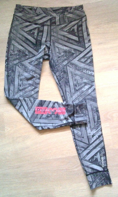 REEBOK PW3 print legging stretch trainingsbroek M, Maat 38/40 (M), Overige typen, Gedragen, Meerkleurig