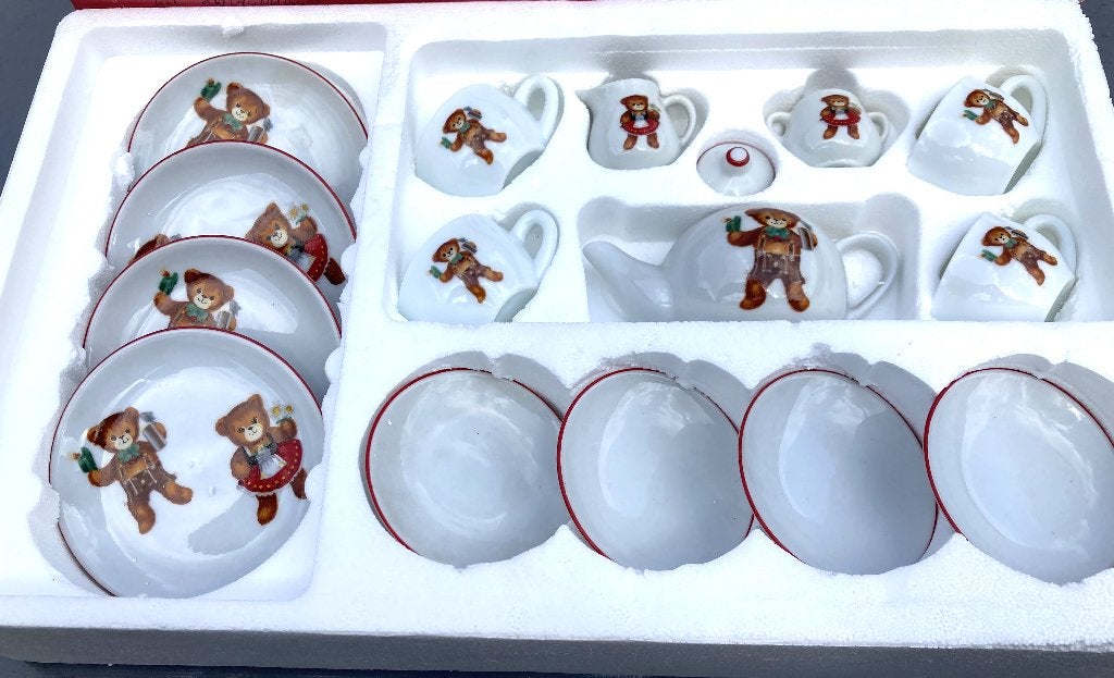 2x Reutter Kinderservies met Beren Porselein Per Doos, Antiek en Kunst, Ophalen