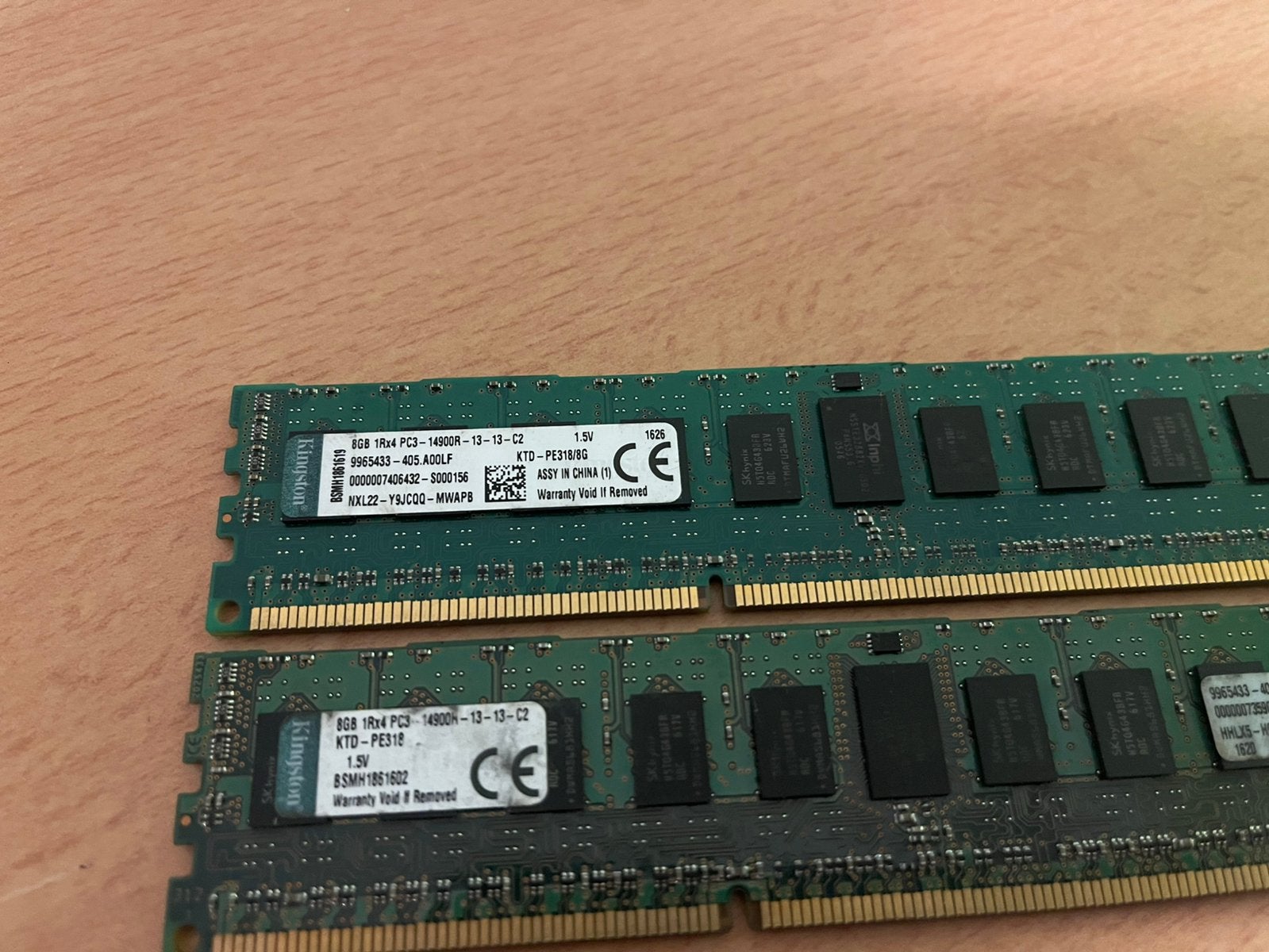 2x 8GB DDR3 Kingston desktop geheugen 14900, Ophalen of Verzenden, Zo goed als nieuw, DDR3, Desktop
