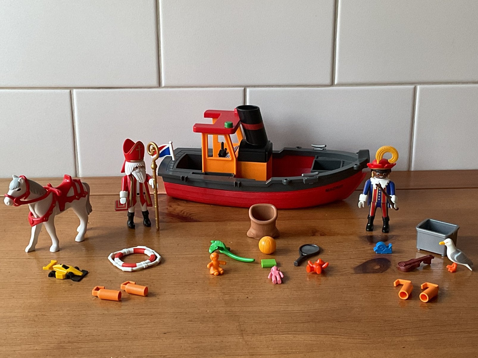 PLAYMOBIL STOOMBOOT VAN SINTERKLAAS 🎁 🎁 SUPER MOOI !!, Ophalen of Verzenden, Gebruikt