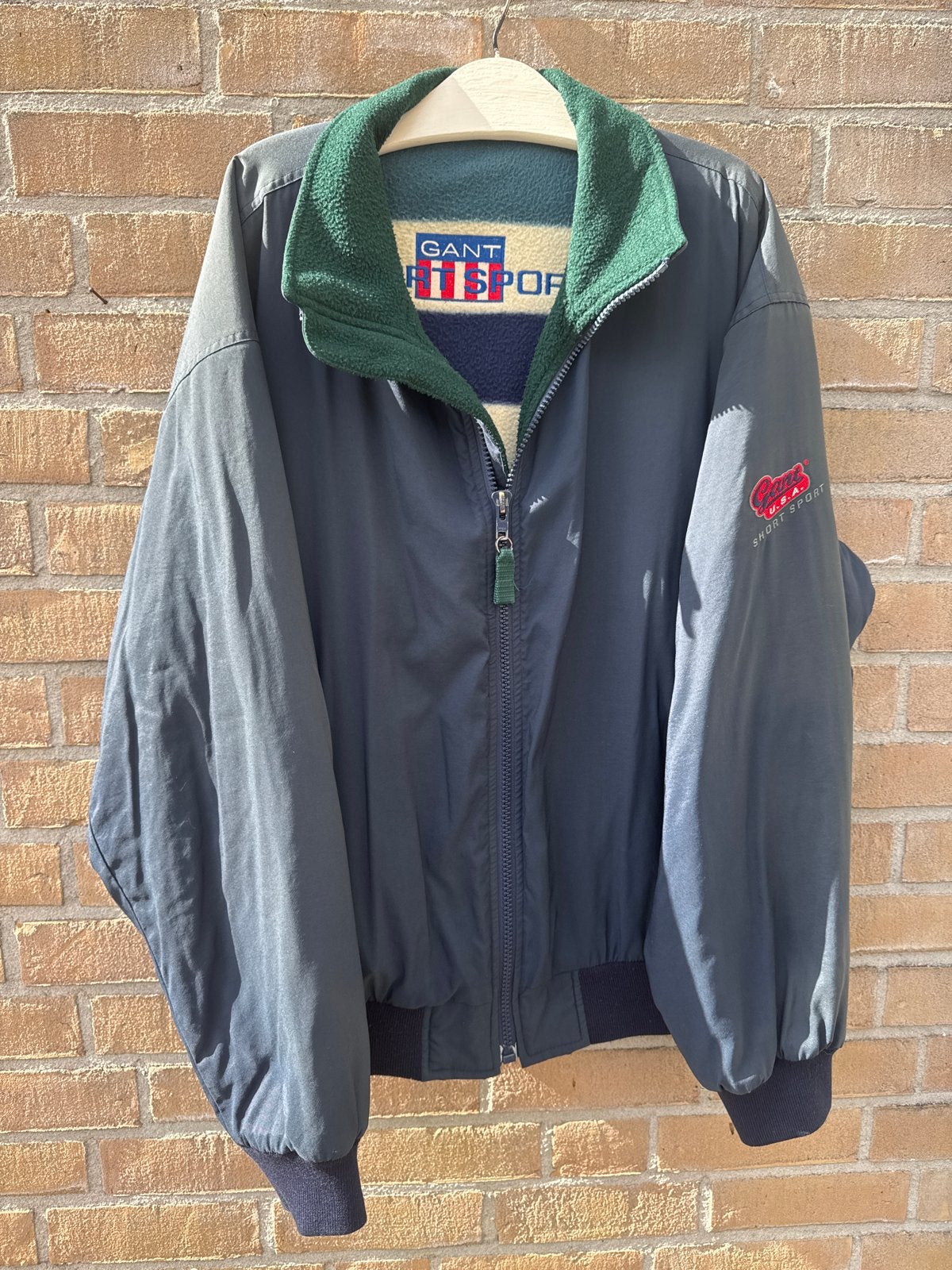 Gant Sportsport Jas - Vintage Stijl met Fleece Voering, Kleding | Heren, Ophalen of Verzenden, Gedragen, Maat 56/58 (XL), Blauw