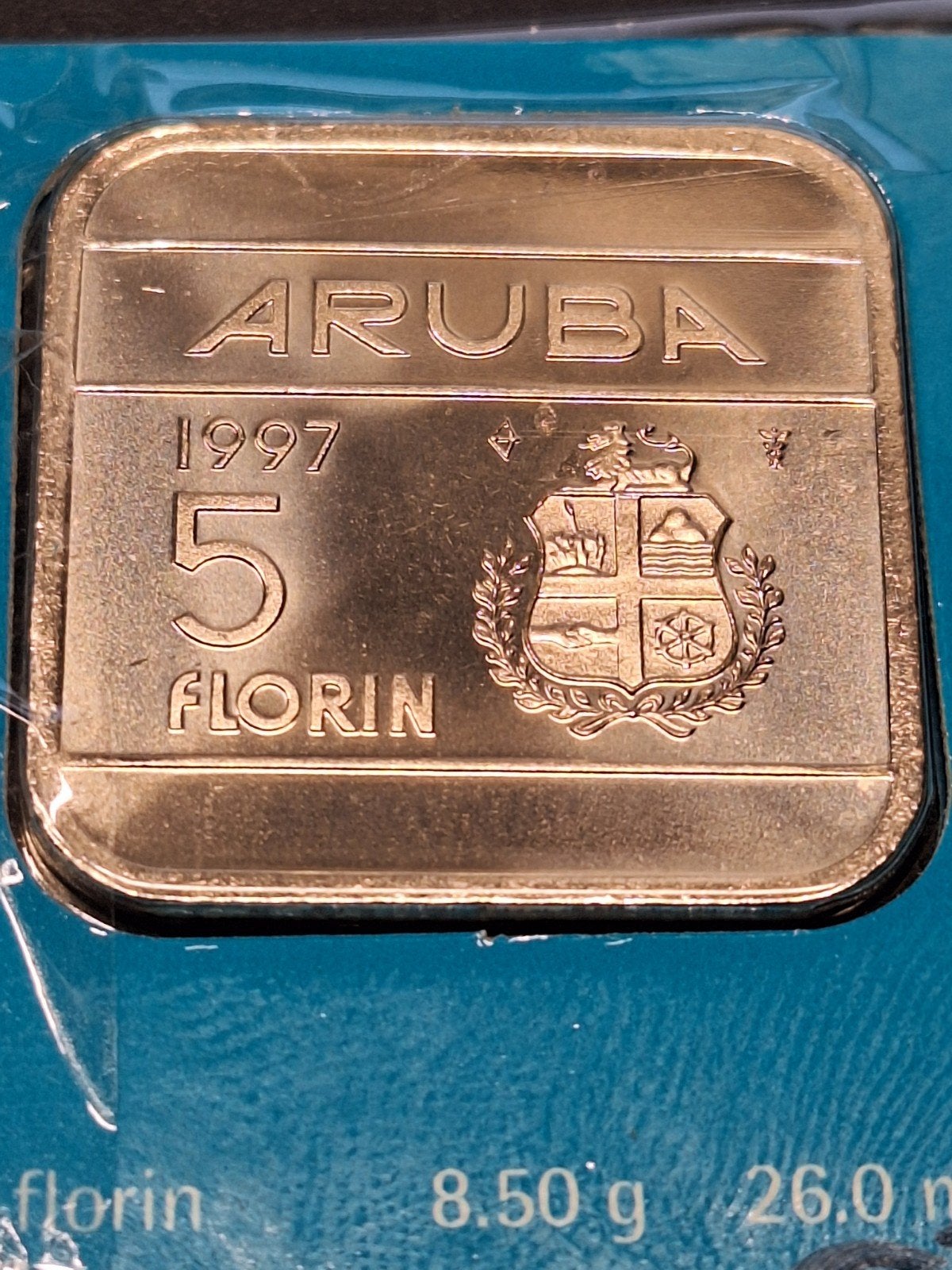 Aruba 5 florin 1997 fdc, Ophalen of Verzenden, Midden-Amerika