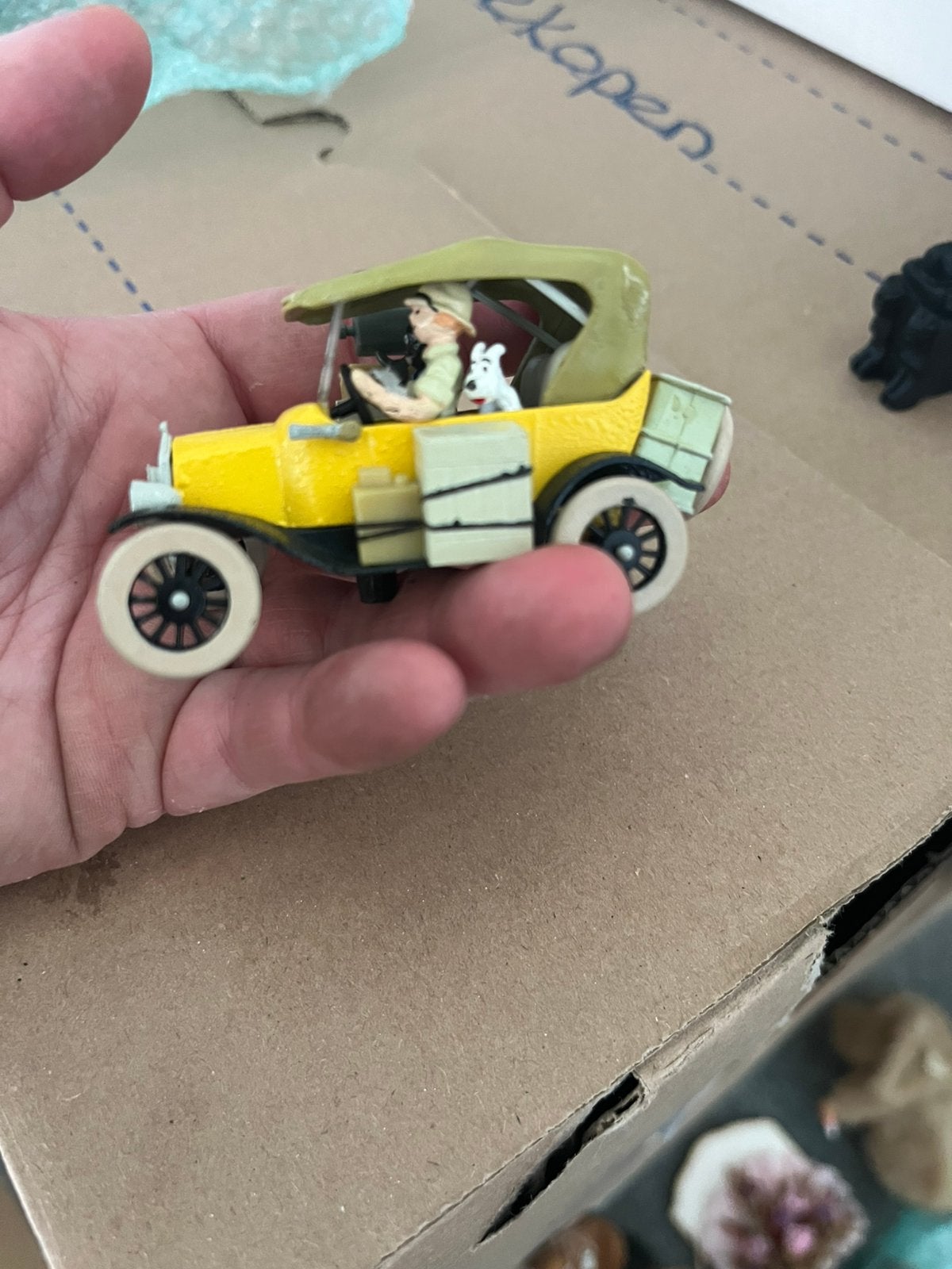 1:43 schaalmodel van de gele Ford Model T,  Kuifje in Congo, Ophalen of Verzenden, Zo goed als nieuw