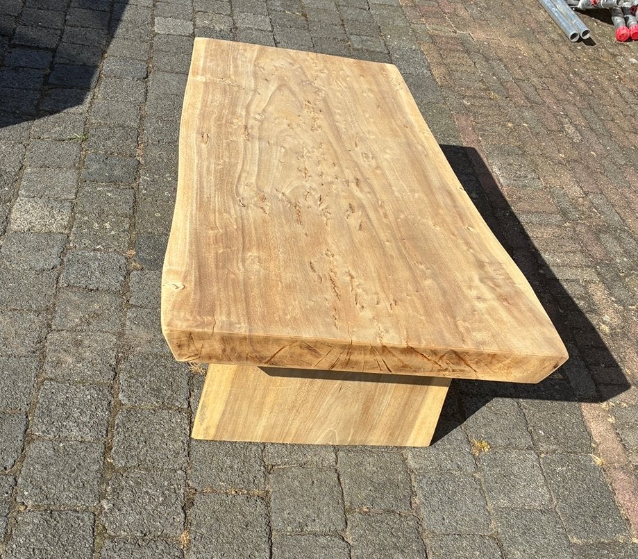 Suar boomstam stafel blad. Salontafel suarhout, Ophalen, Gebruikt, 100 tot 150 cm, 50 tot 100 cm