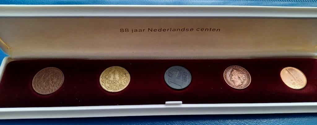 Set 88 jaar Nederlandse centen - 1980 UNC, Postzegels en Munten, Munten | Nederland, Verzenden, Koningin Wilhelmina, 1 cent, Setje