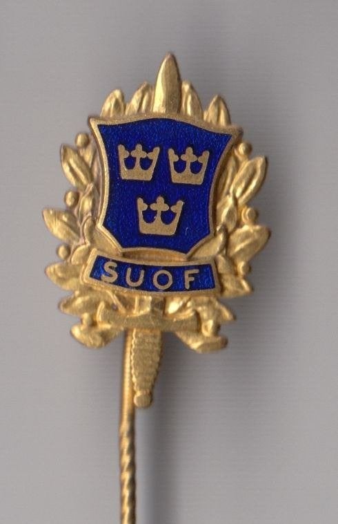 Zweden SUOF Zwaard speldje, Niet vindbaar, Niet vindbaar, Nederland, Embleem of Badge