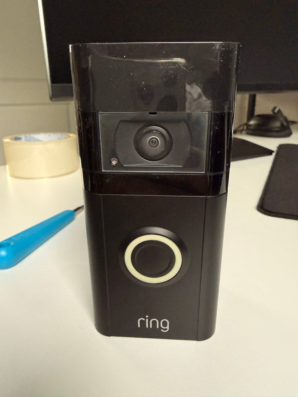 Ring Video Deurbel 4 - Zwart, Draadloos met Camera, Ophalen of Verzenden, Bewegingsdetectiesensor, Gebruikt, Draadloos