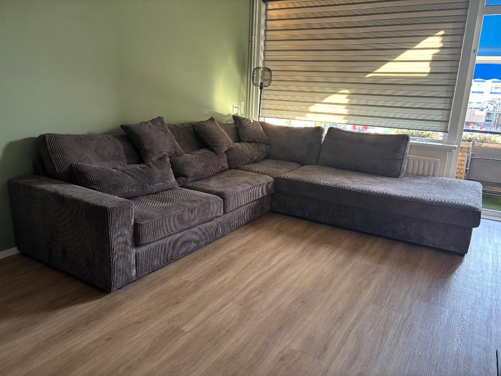 Hoekbank ribcord, Ophalen, Gebruikt, Hoekbank, 300 cm of meer