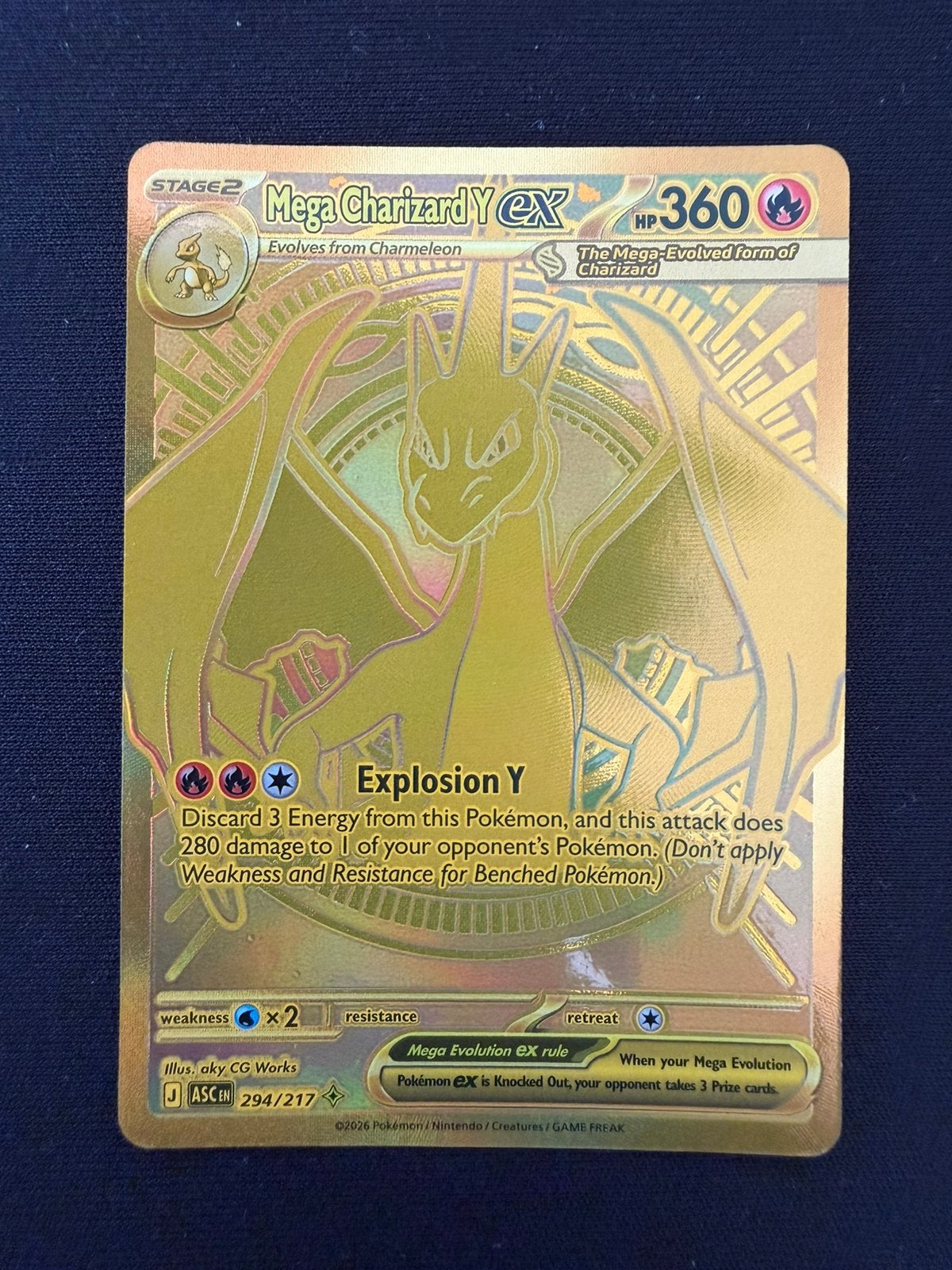 Ascended Heroes Mega Charizard Y ex 294/217 – Pokémon TCG, Ophalen of Verzenden, Zo goed als nieuw, Losse kaart