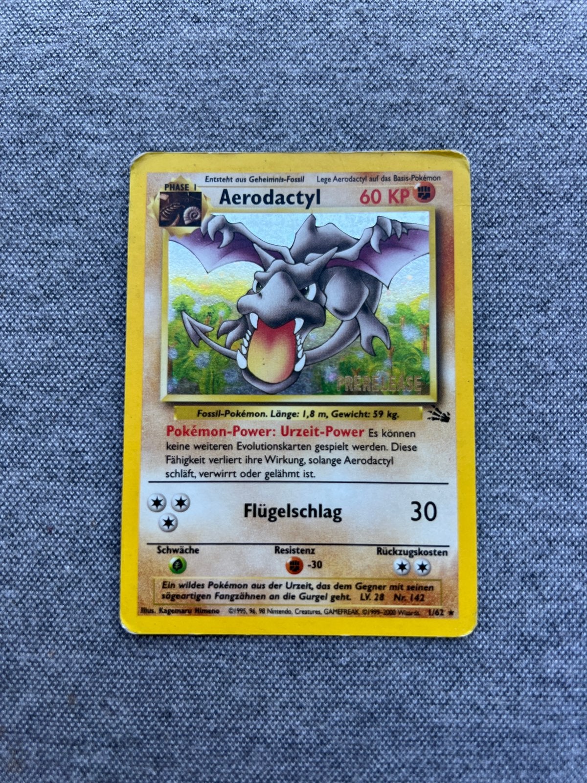 Pokémon kaart - Aerodactyl First Edition - WOTC, Ophalen of Verzenden, Zo goed als nieuw