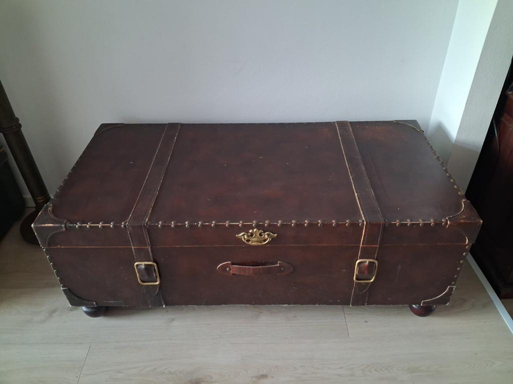 Sfeervolle salontafel kofferstijl - Koloniaal., Huis en Inrichting, Tafels | Salontafels, Ophalen, Overige materialen, Gebruikt