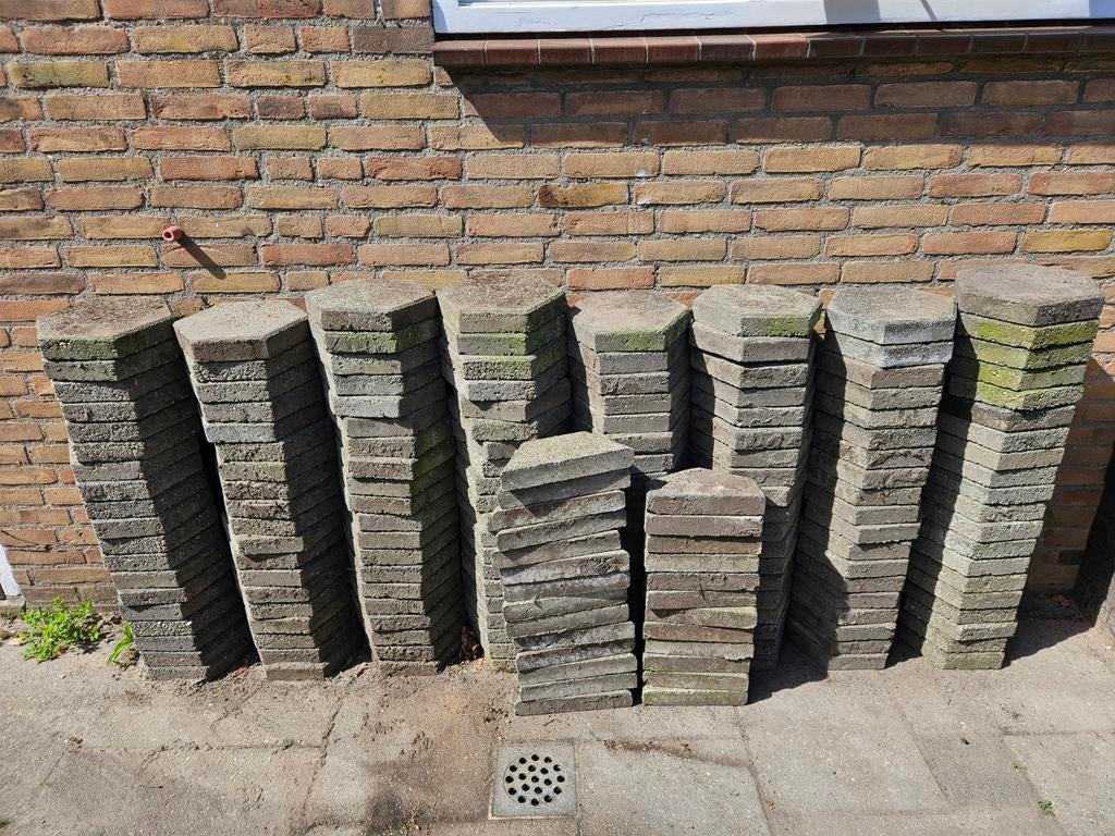 Hexagon tegels gratis op te halen, Ophalen, Gebruikt, Beton, Terrastegels