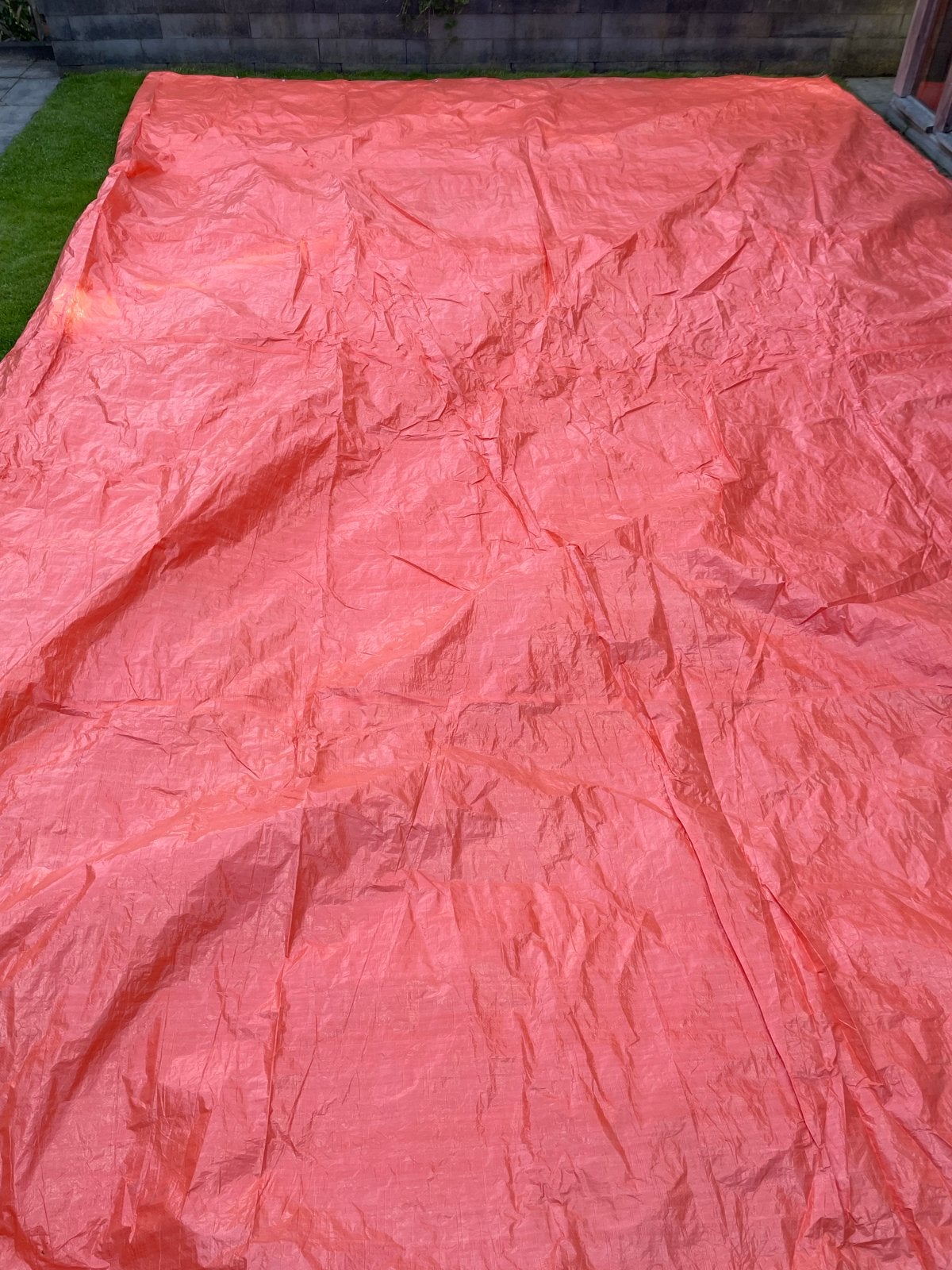 Groot oranje zeil, ca. 8x10 meter, Ophalen of Verzenden, Gebruikt, 15 m² of meer, Zeil