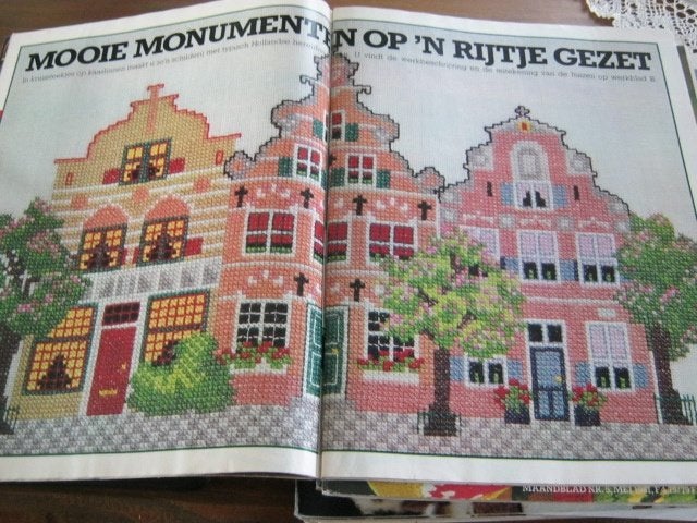Borduurpatroon  Oude huisjes op een rij  nr 3205, Verzenden, Zo goed als nieuw, Handborduren, Patroon