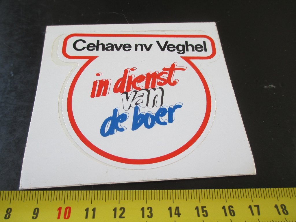 sticker Veghel Cehave NV in dienst van de boer CHV, Verzamelen, Ophalen of Verzenden, Zo goed als nieuw