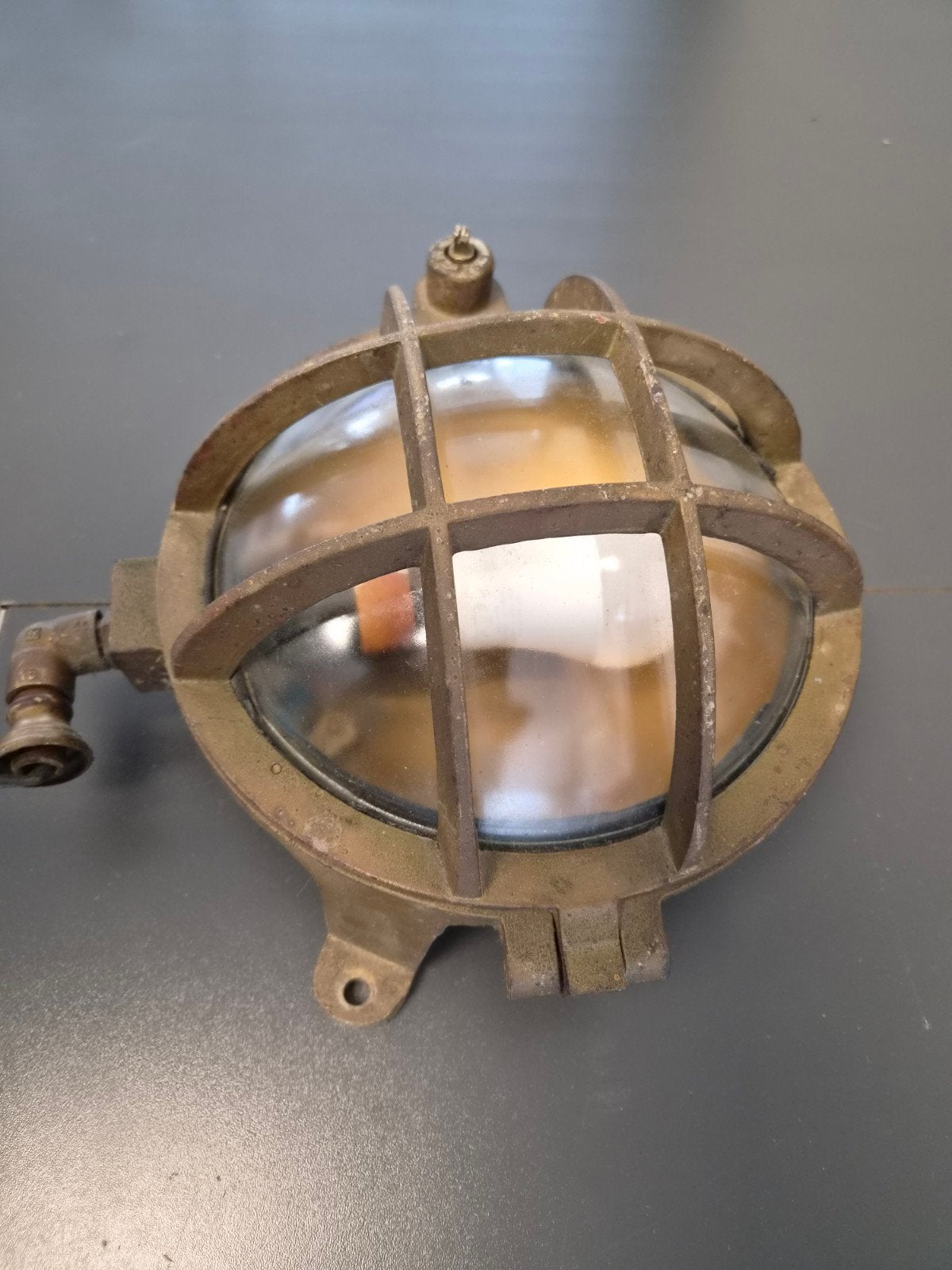 Vintage Scheepslamp / Patrijspoort Lamp - Messing, Ophalen