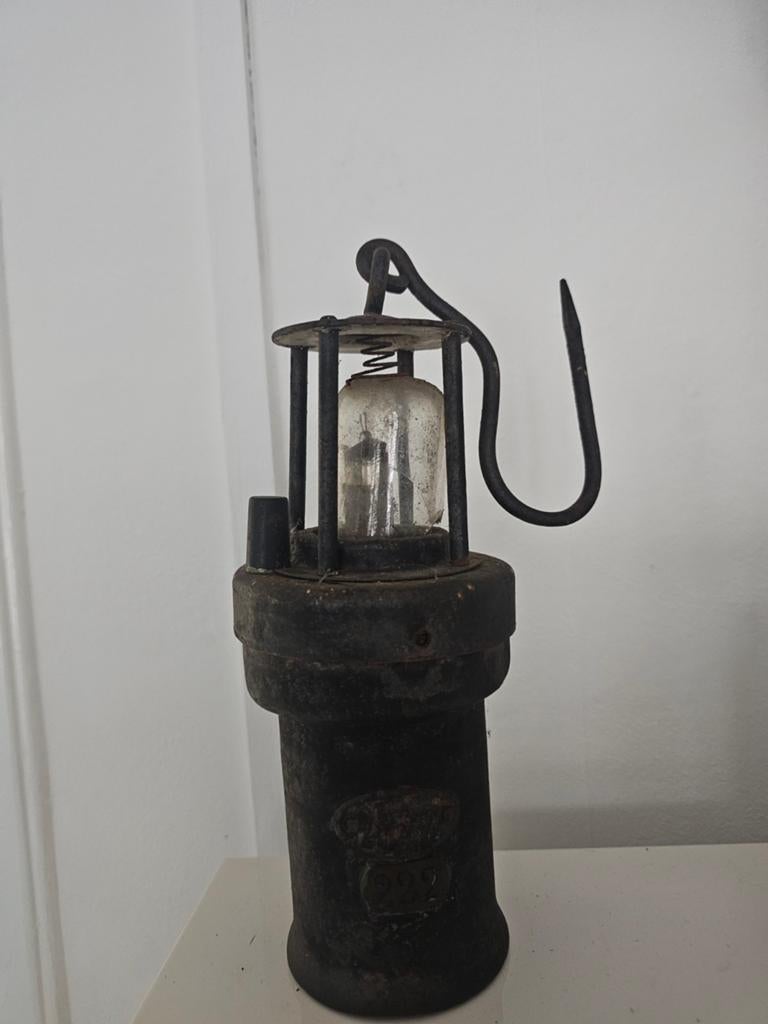 Antieke mijnlamp - Vintage decoratie, Ophalen of Verzenden